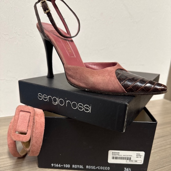 Vintage Sergio Rossi suede sandals - Picture 1 of 9
